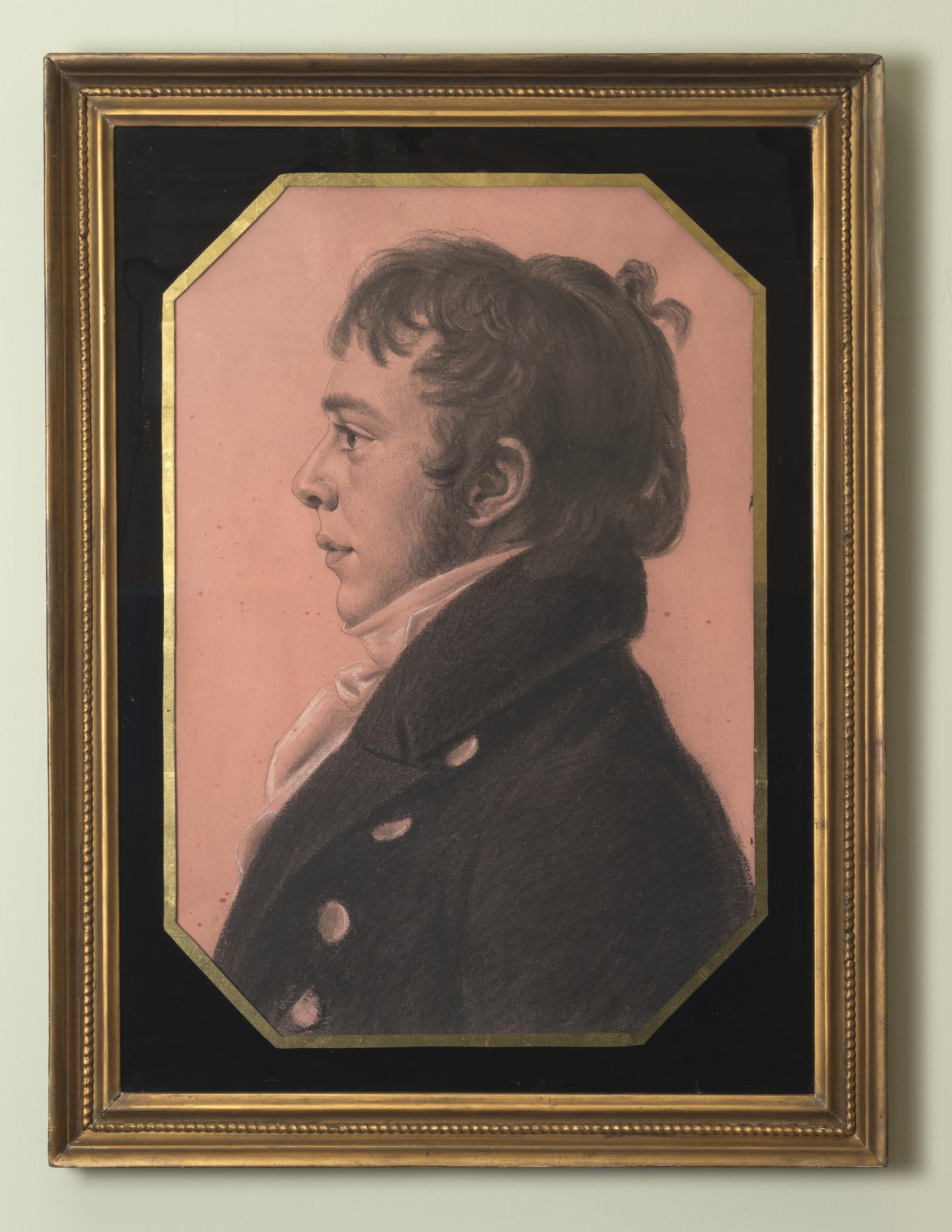 1957.1140 A Pastel, B Frame, C Glass, view 1