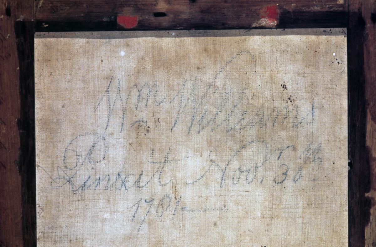 1957.1143 A, B Pastel and Frame, Detail