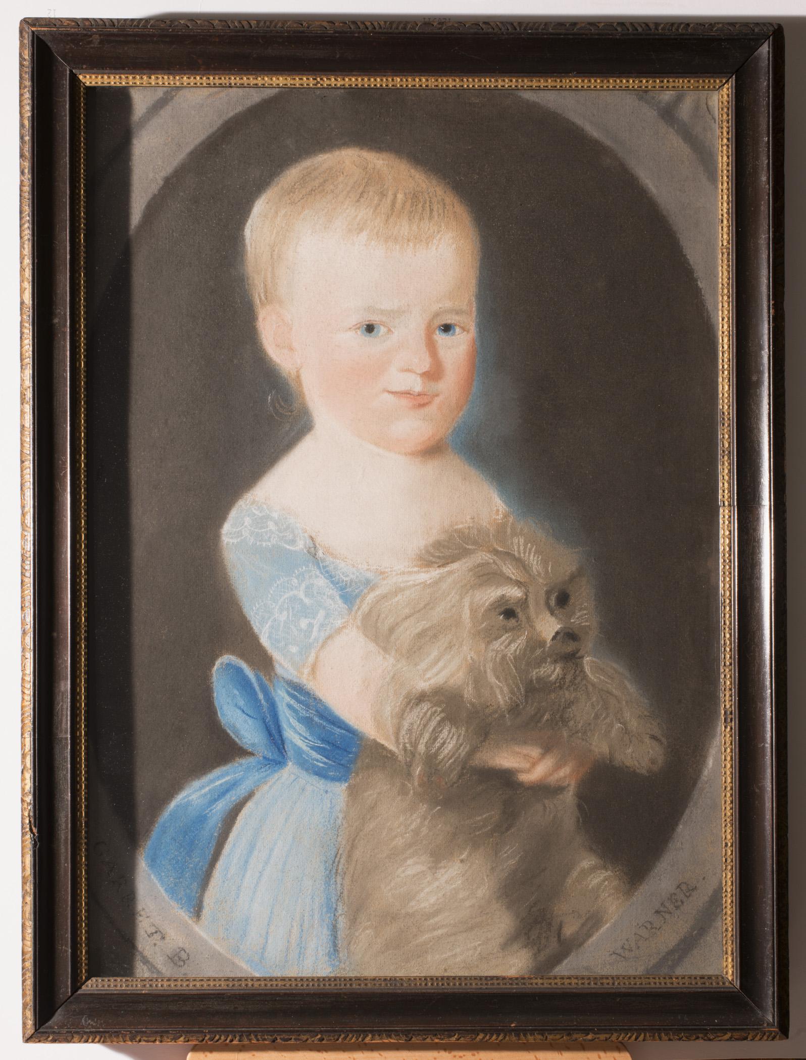 1957.1144 A Pastel, B Frame, view 2, raking light