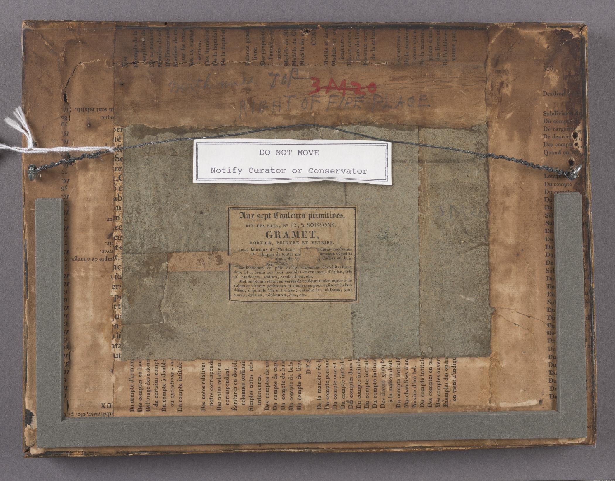 1957.1159 A Drawing, B Frame, view 3, reverse