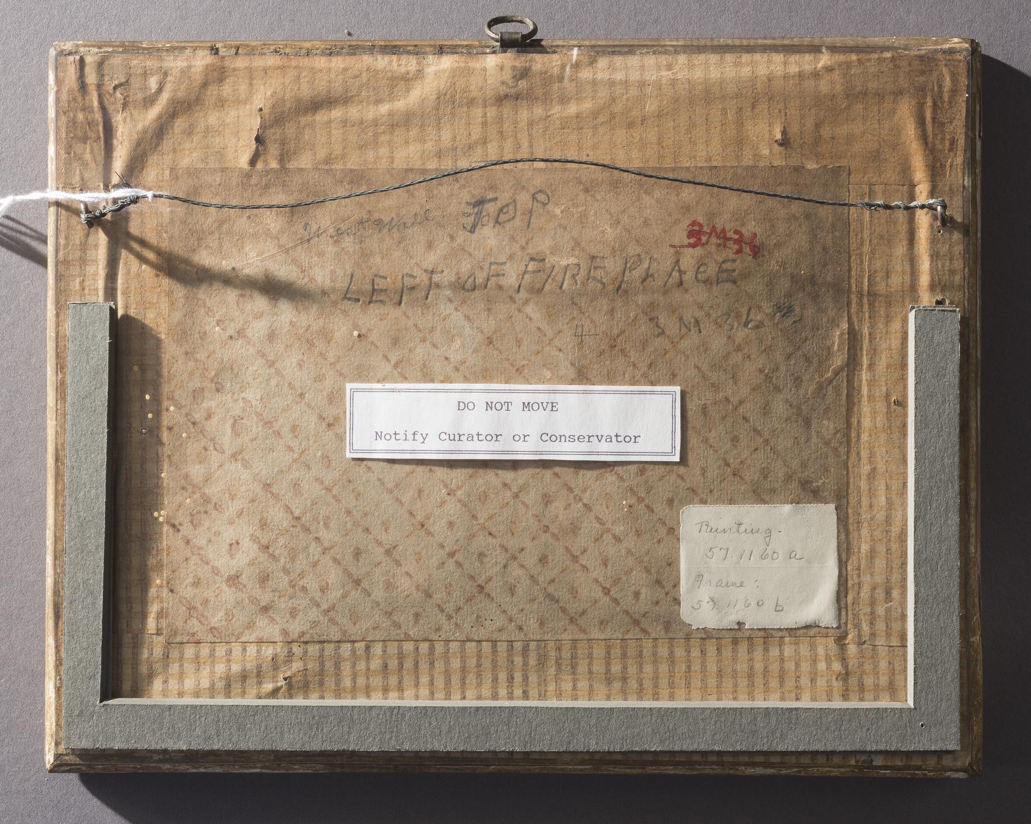 1957.1160 A Drawing, B Frame, view 4, reverse, raking light