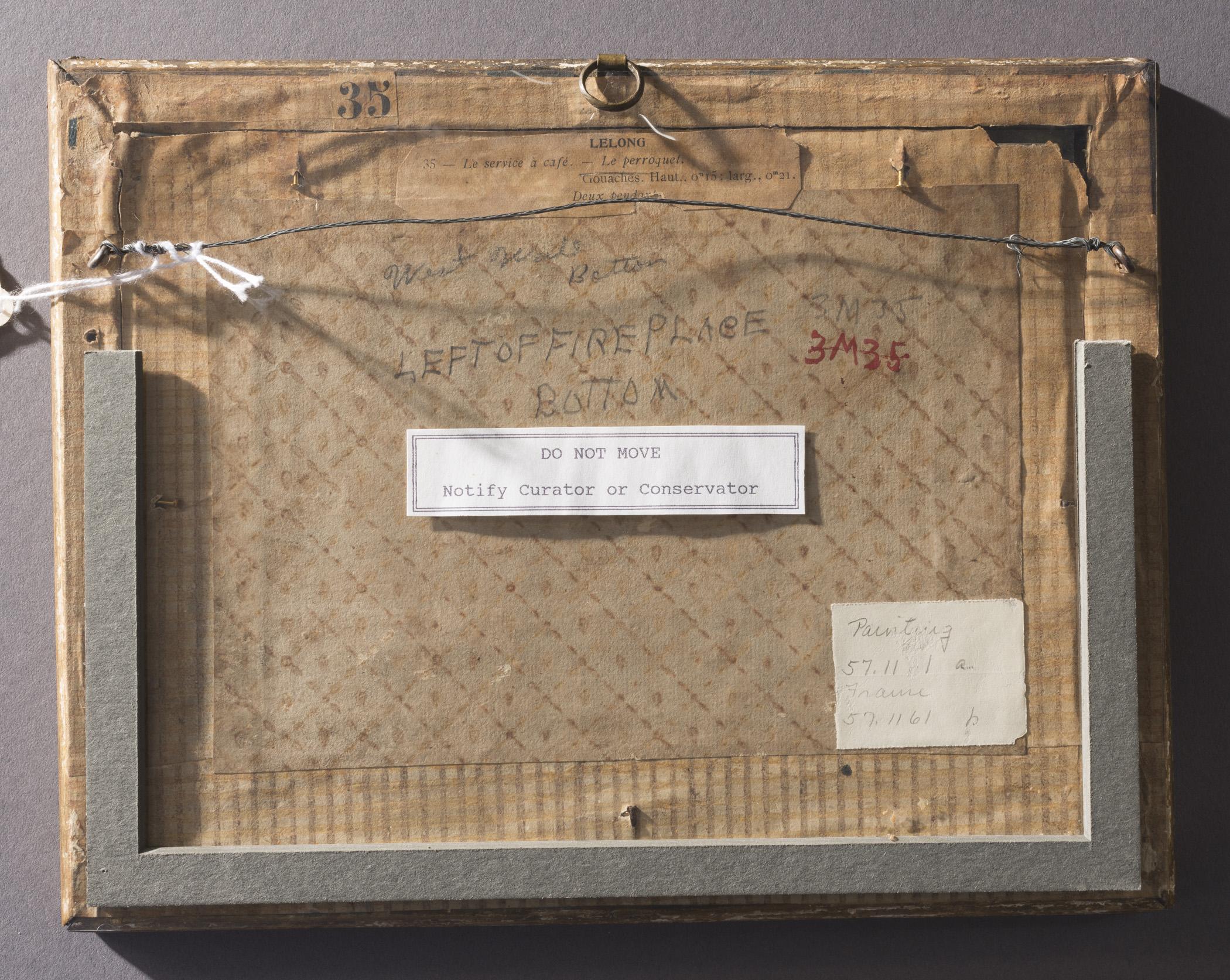 1957.1161 A Drawing, B Frame, view 4, reverse, raking light