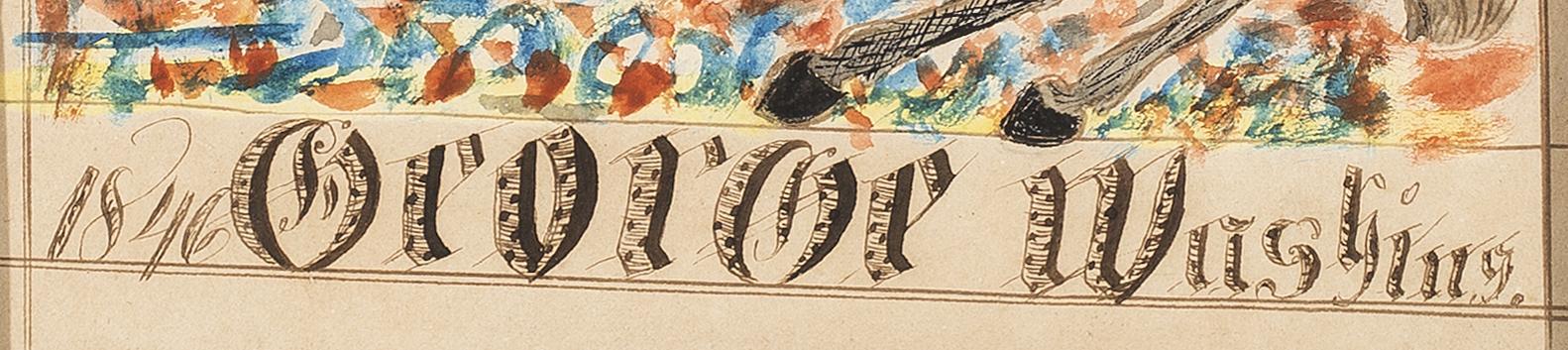 1957.1165 Fraktur, detail 1