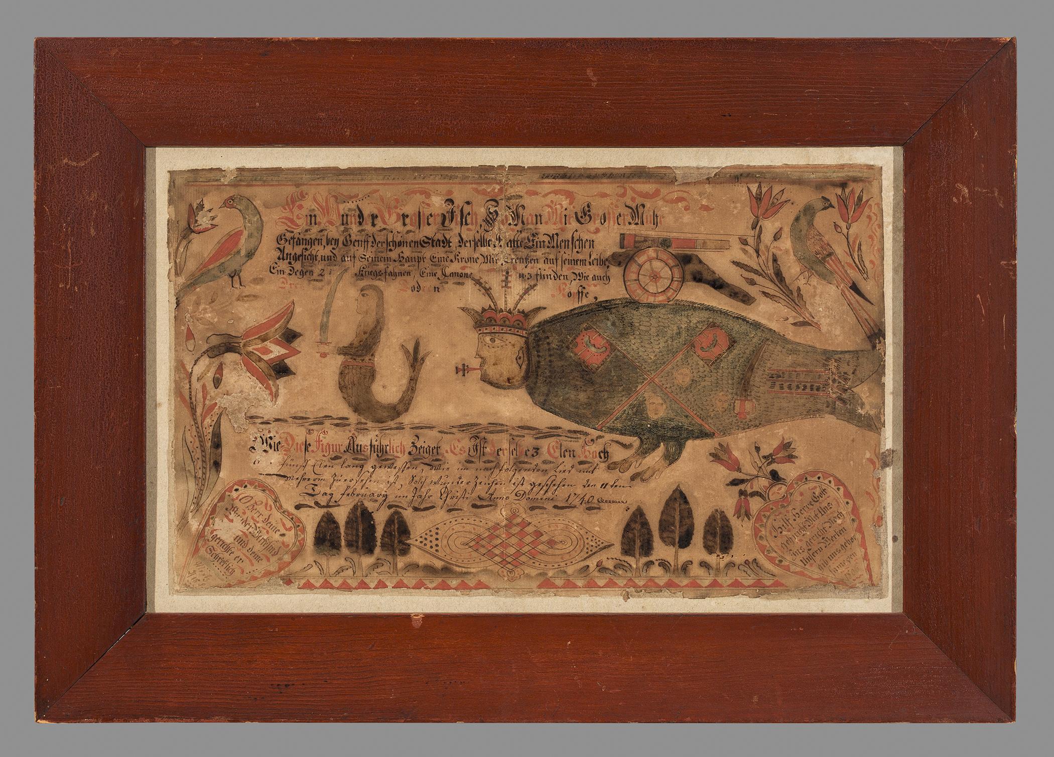 1961.1120 Fraktur, 1957.1177 Frame, view 1