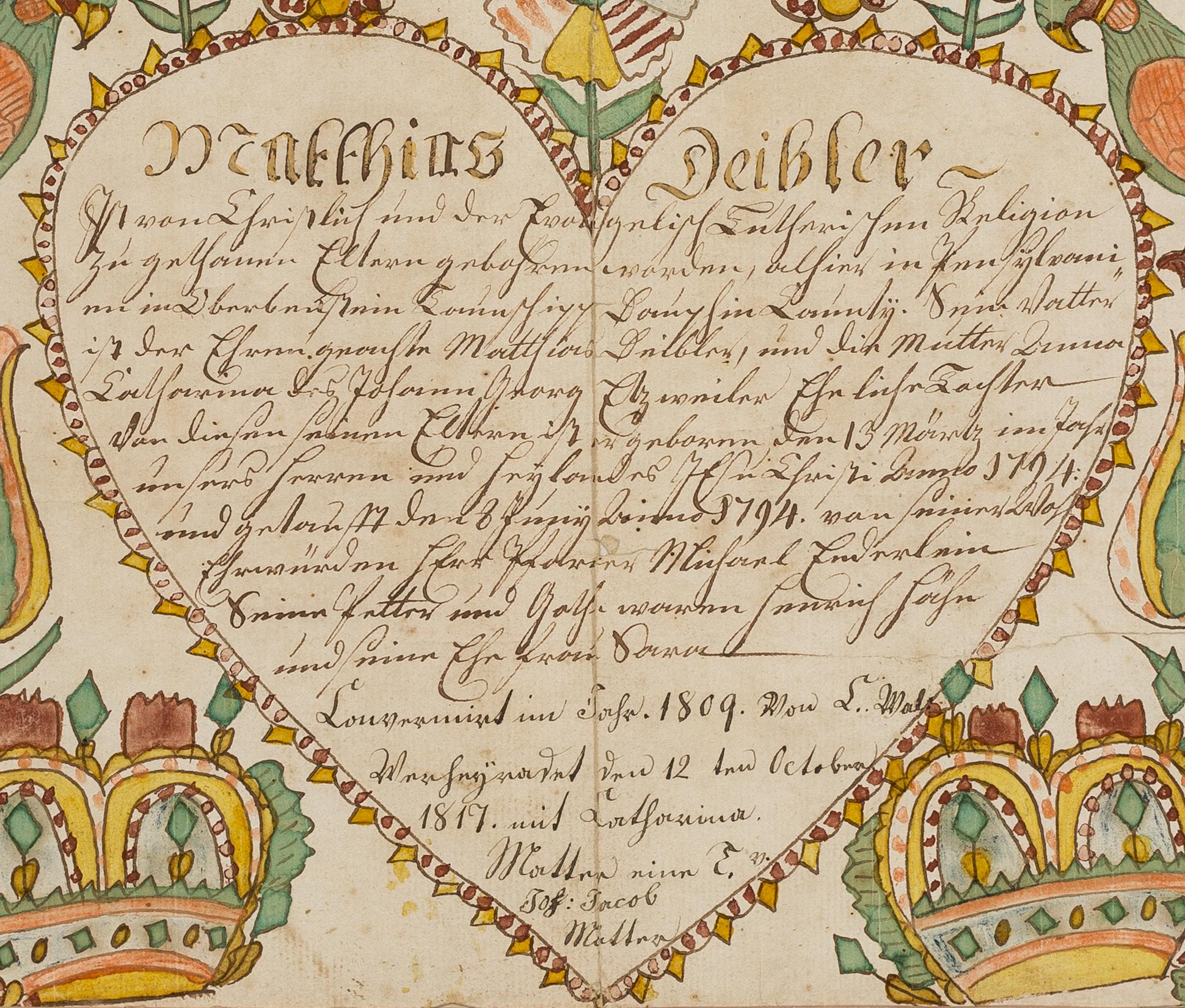 1957.1187 A Fraktur, detail 1