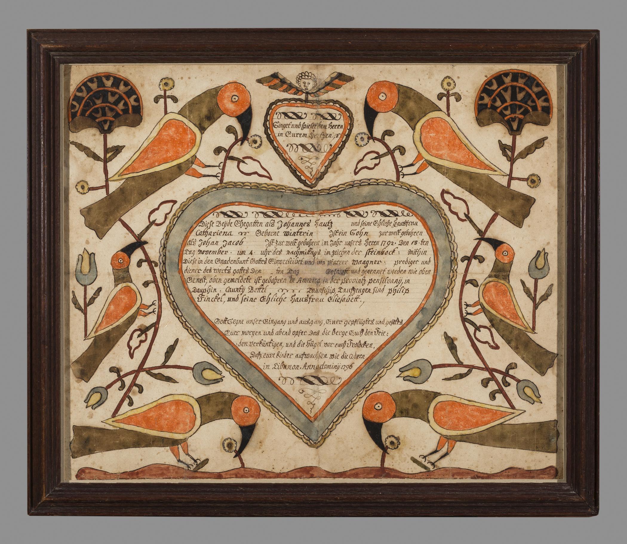 1957.1188 A Fraktur, B Frame, view 1