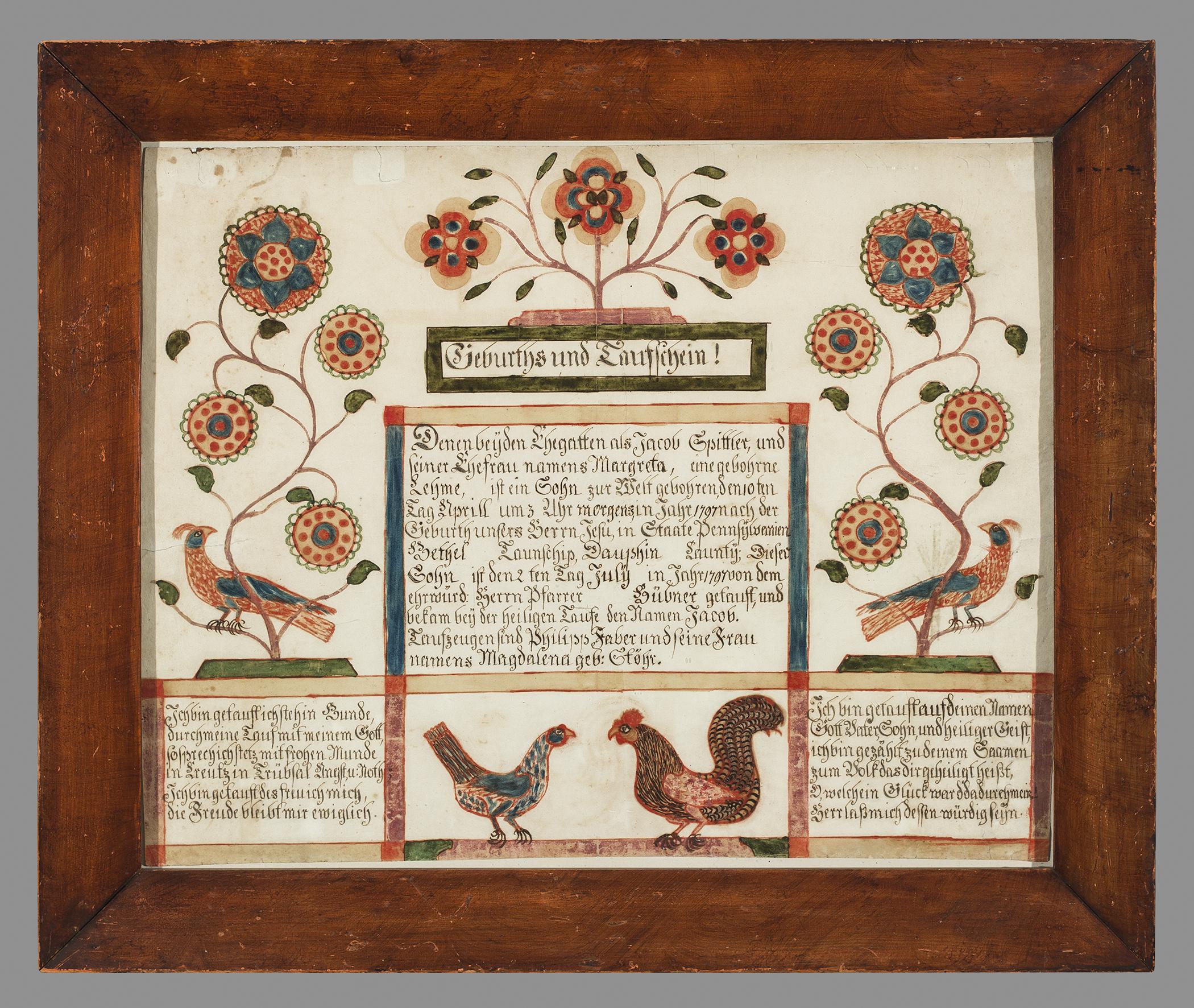 1957.1192 A Fraktur, B Frame, view 1