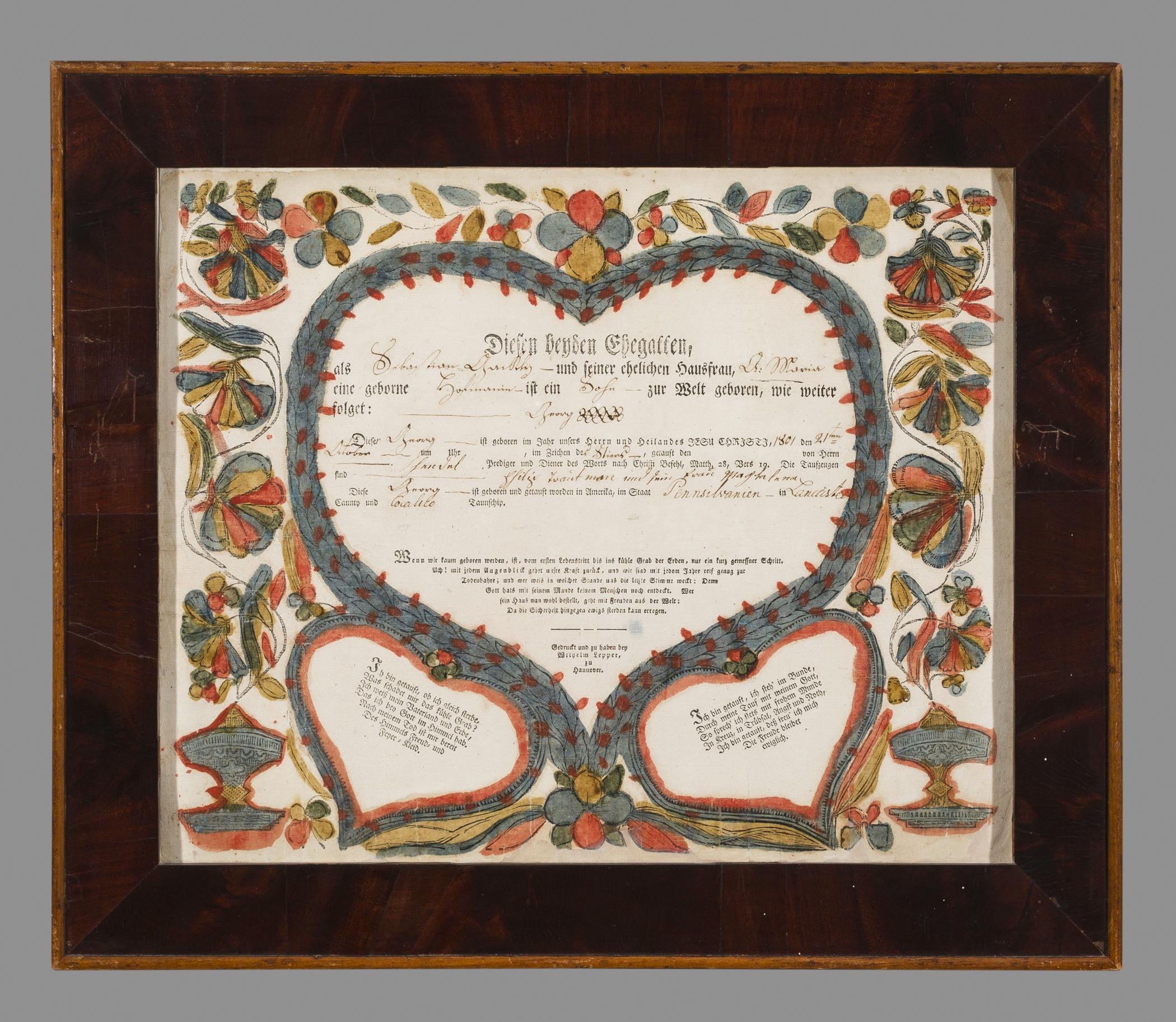 1957.1194 A Fraktur, B Frame, view 1