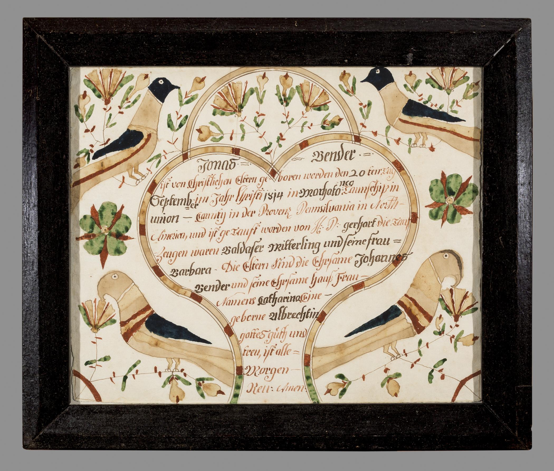 1957.1196 A Fraktur, B Frame, view 1