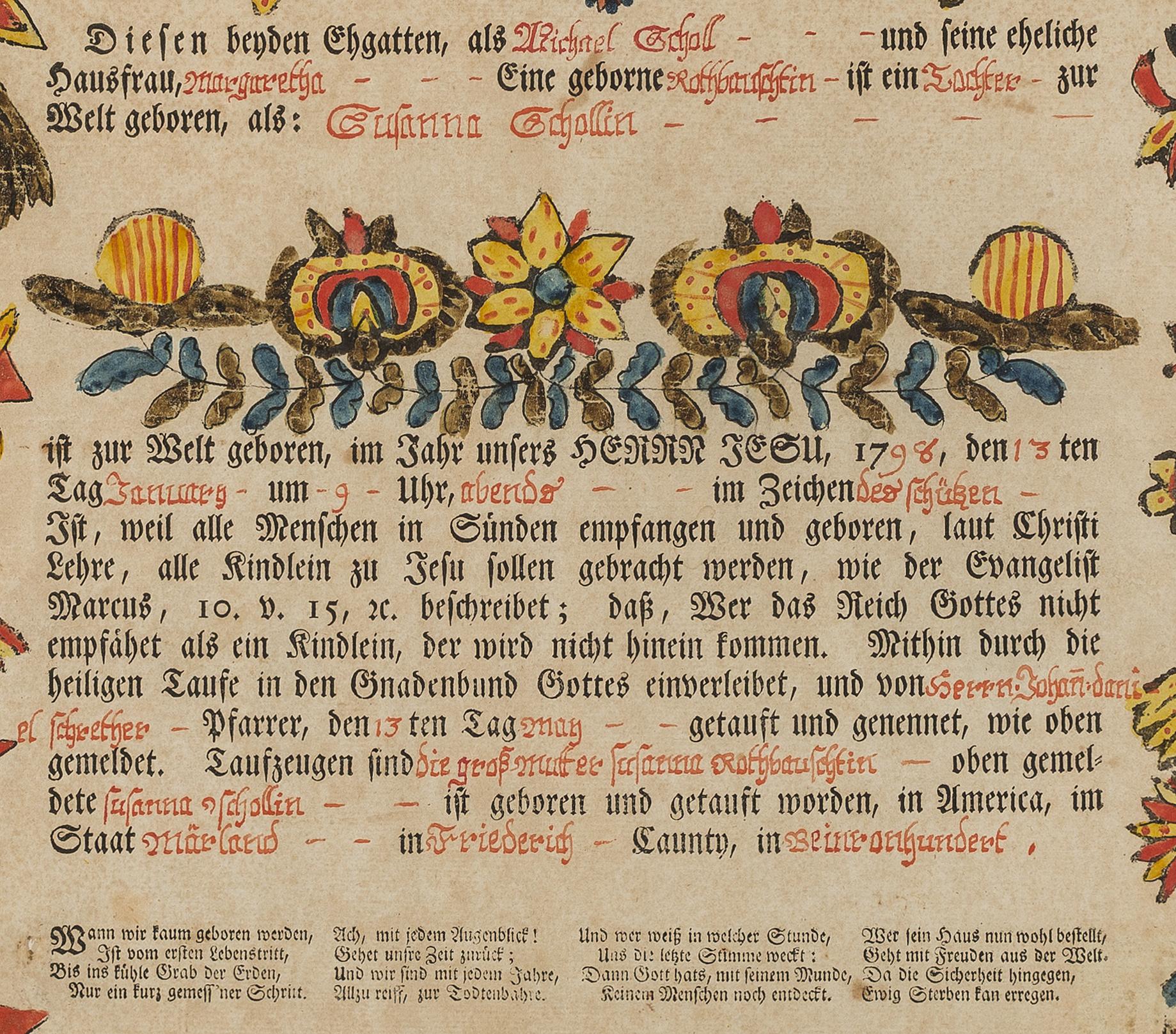 1957.1201 A Fraktur, detail 1