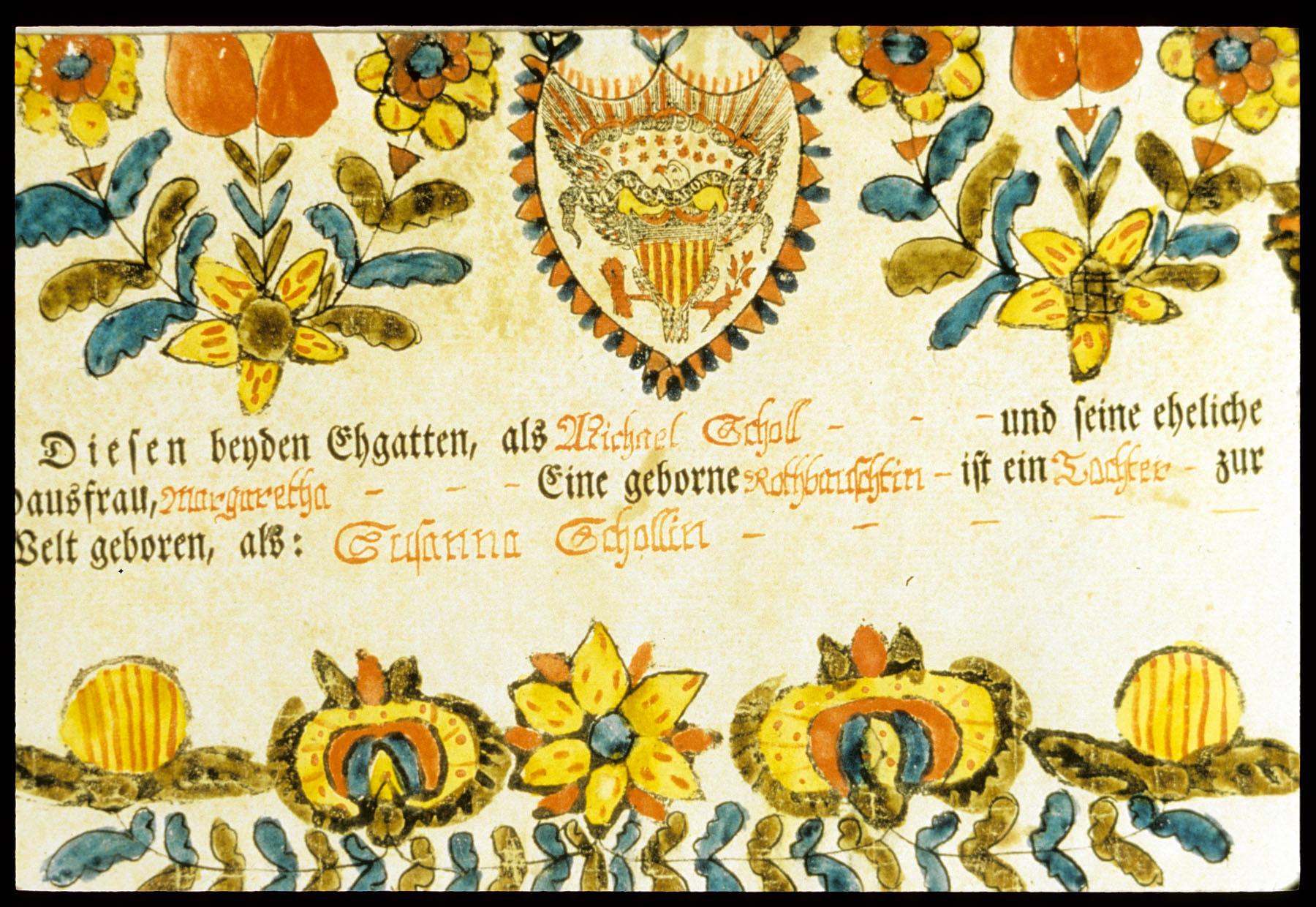 1957.1201 Fraktur, detail