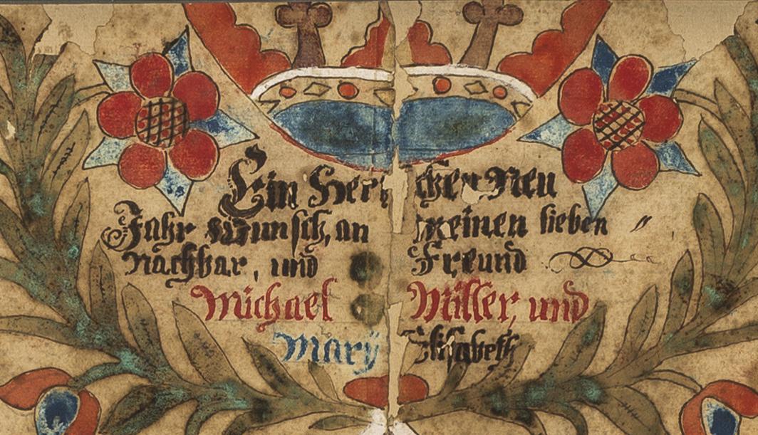 1957.1202 Fraktur, detail 1