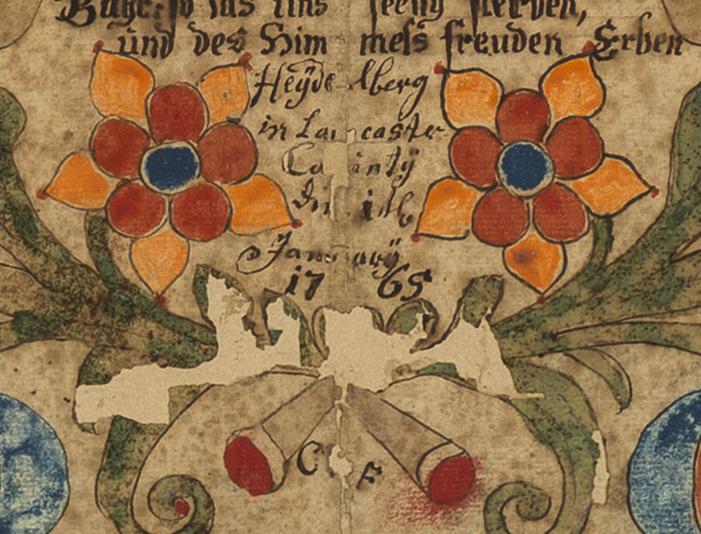 1957.1202 Fraktur, detail 2