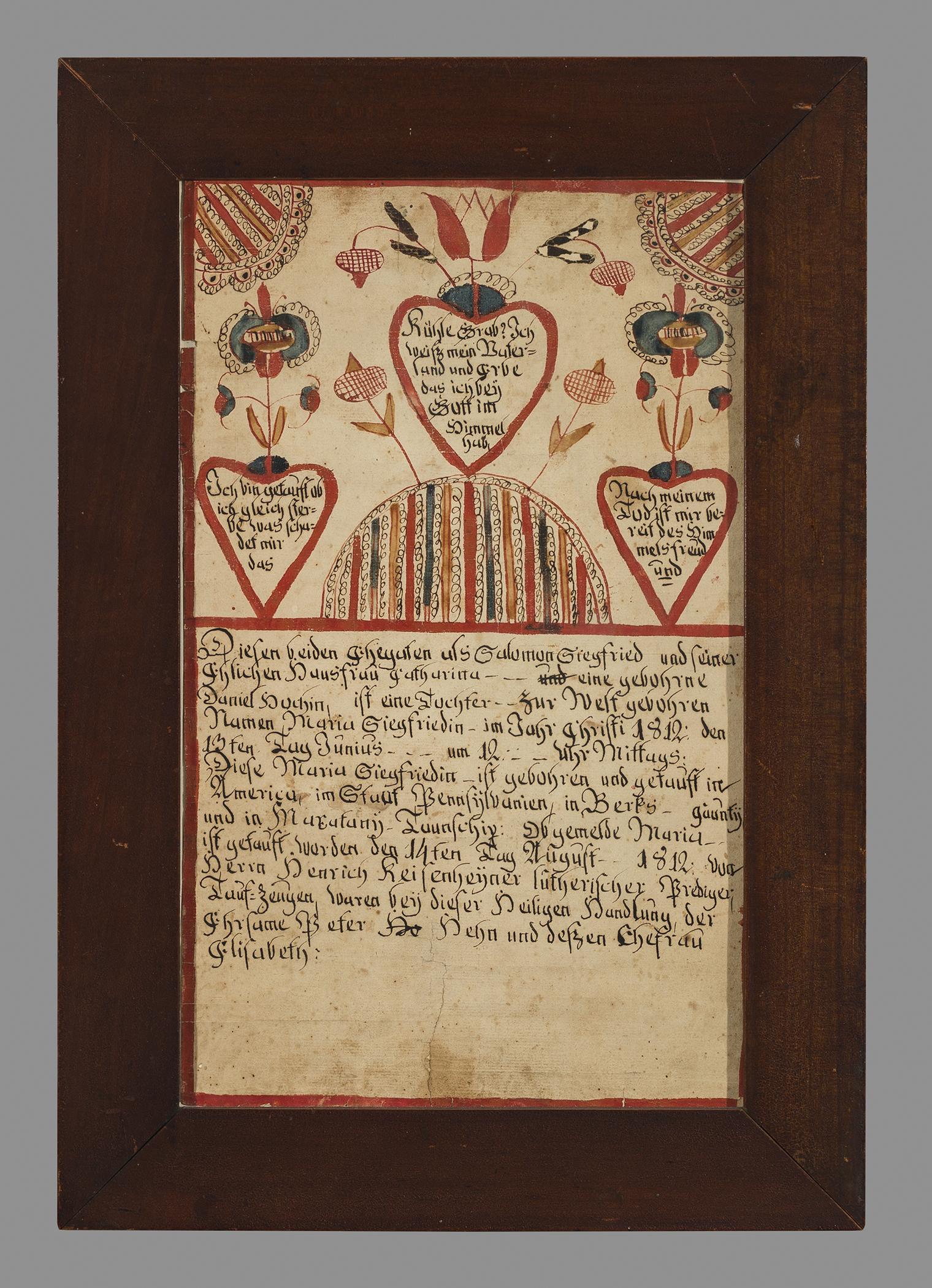 1957.1205 A Fraktur, B Frame, view 1