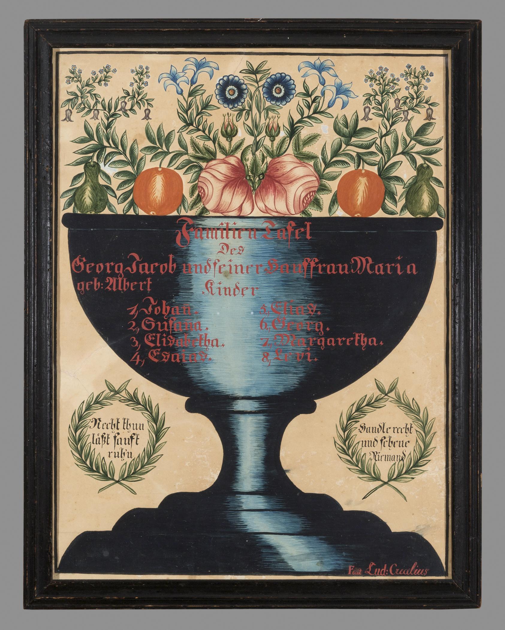 1957.1210 A Fraktur, B Frame, view 1