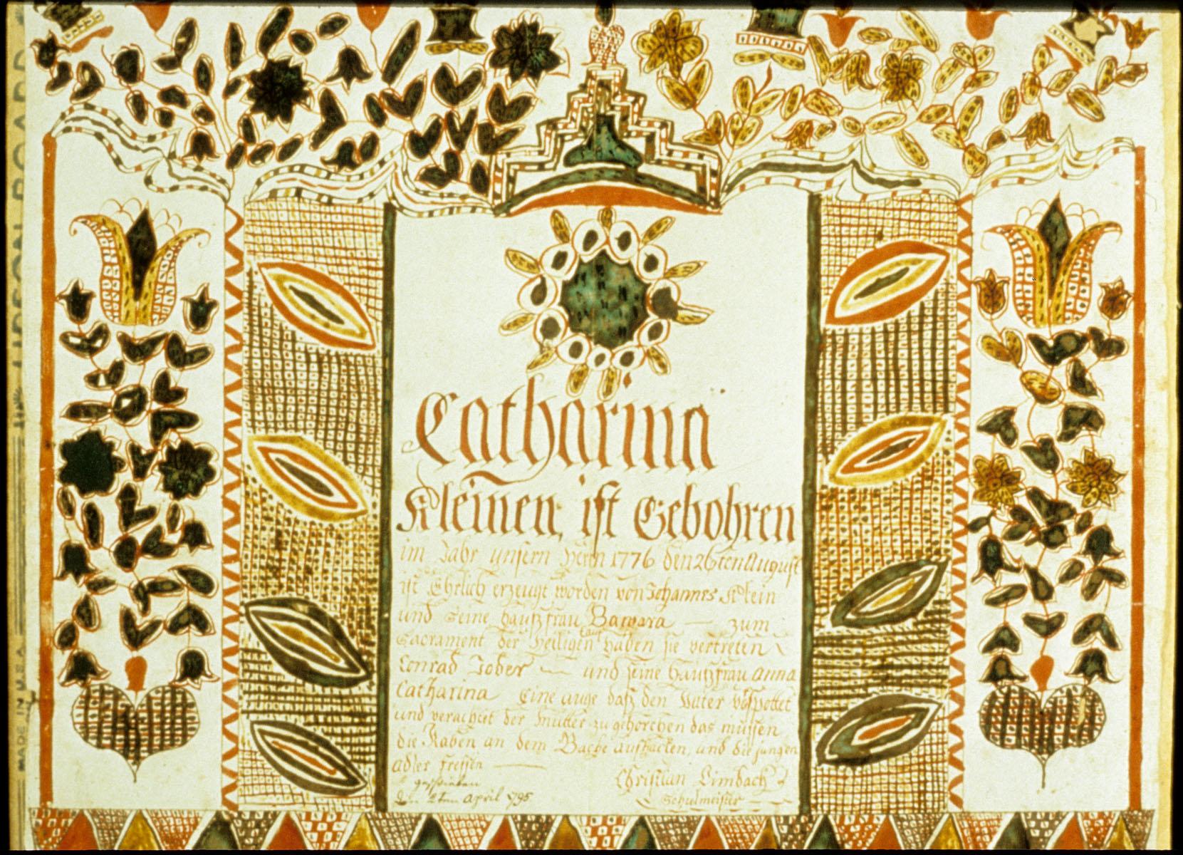 1957.1211 Fraktur, view 3