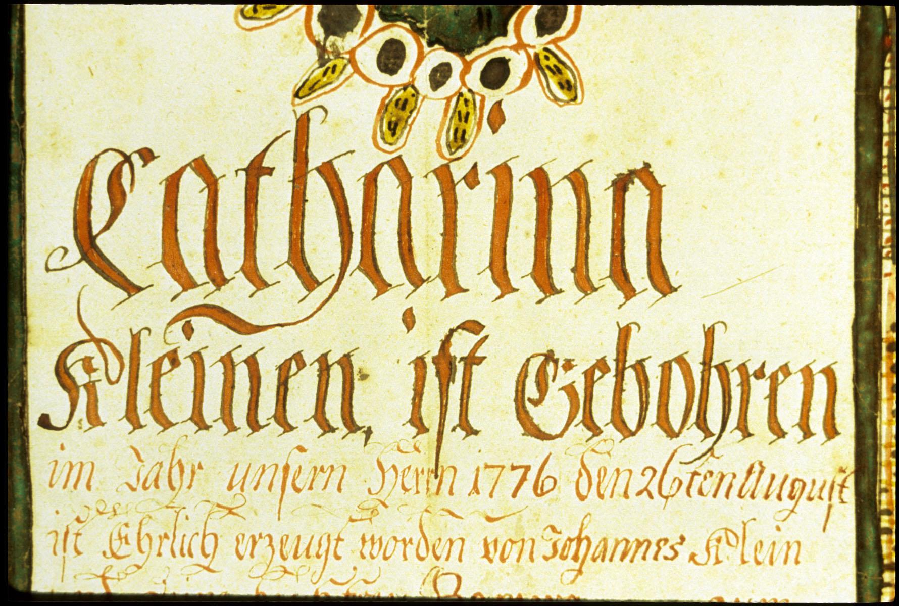 1957.1211 Fraktur, detail