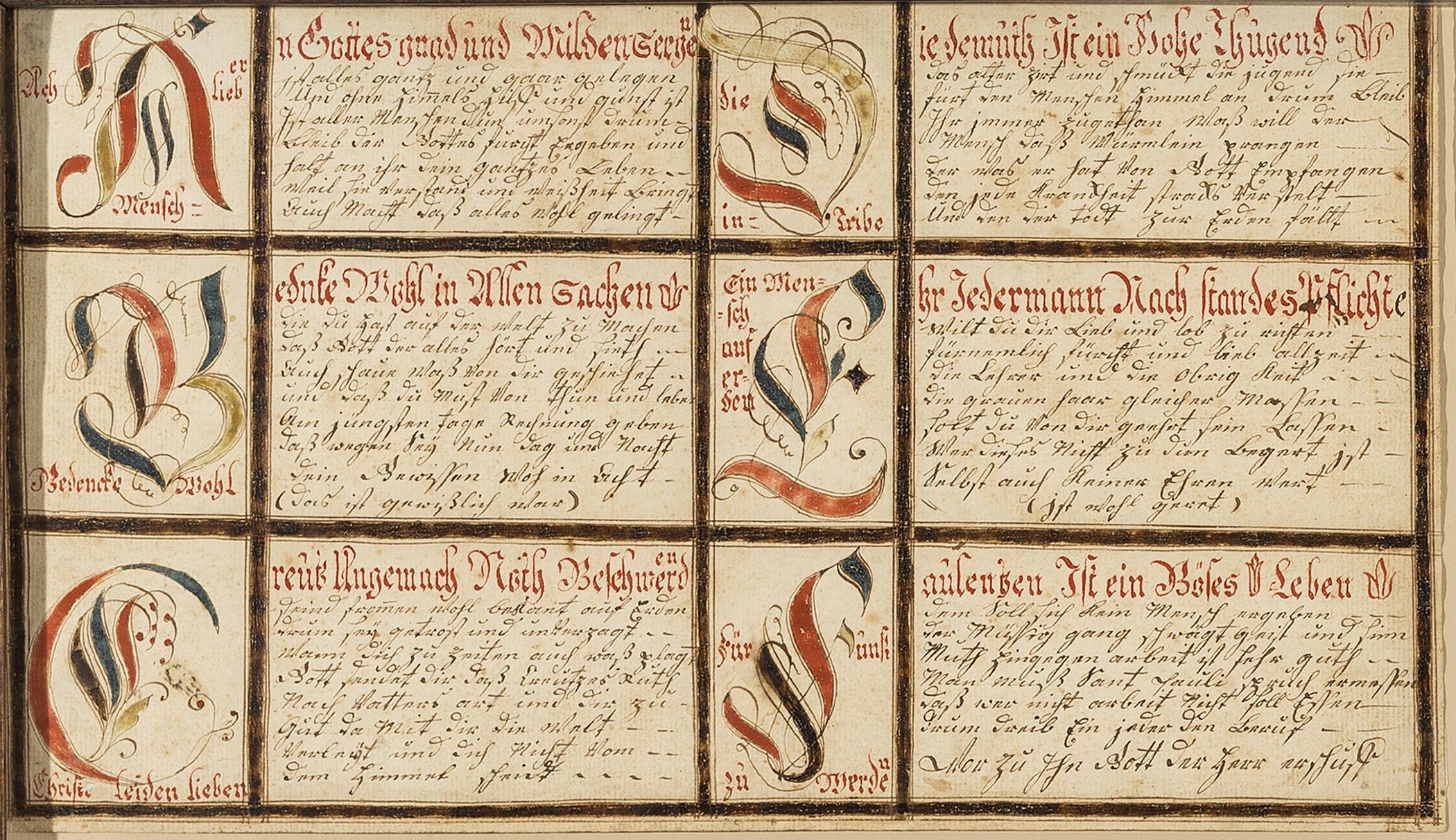 1957.1213 A Fraktur, detail 1