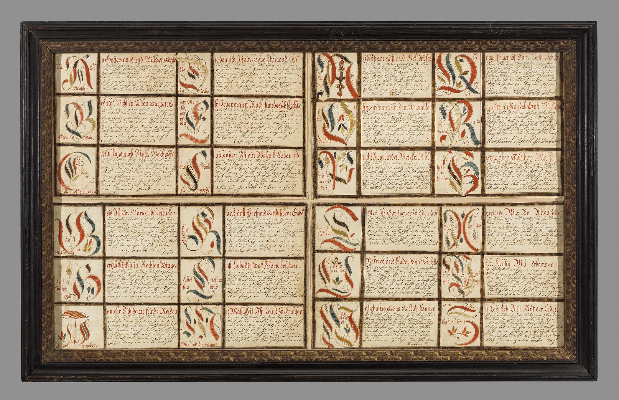 1957.1213 A Fraktur, B Frame, view 1