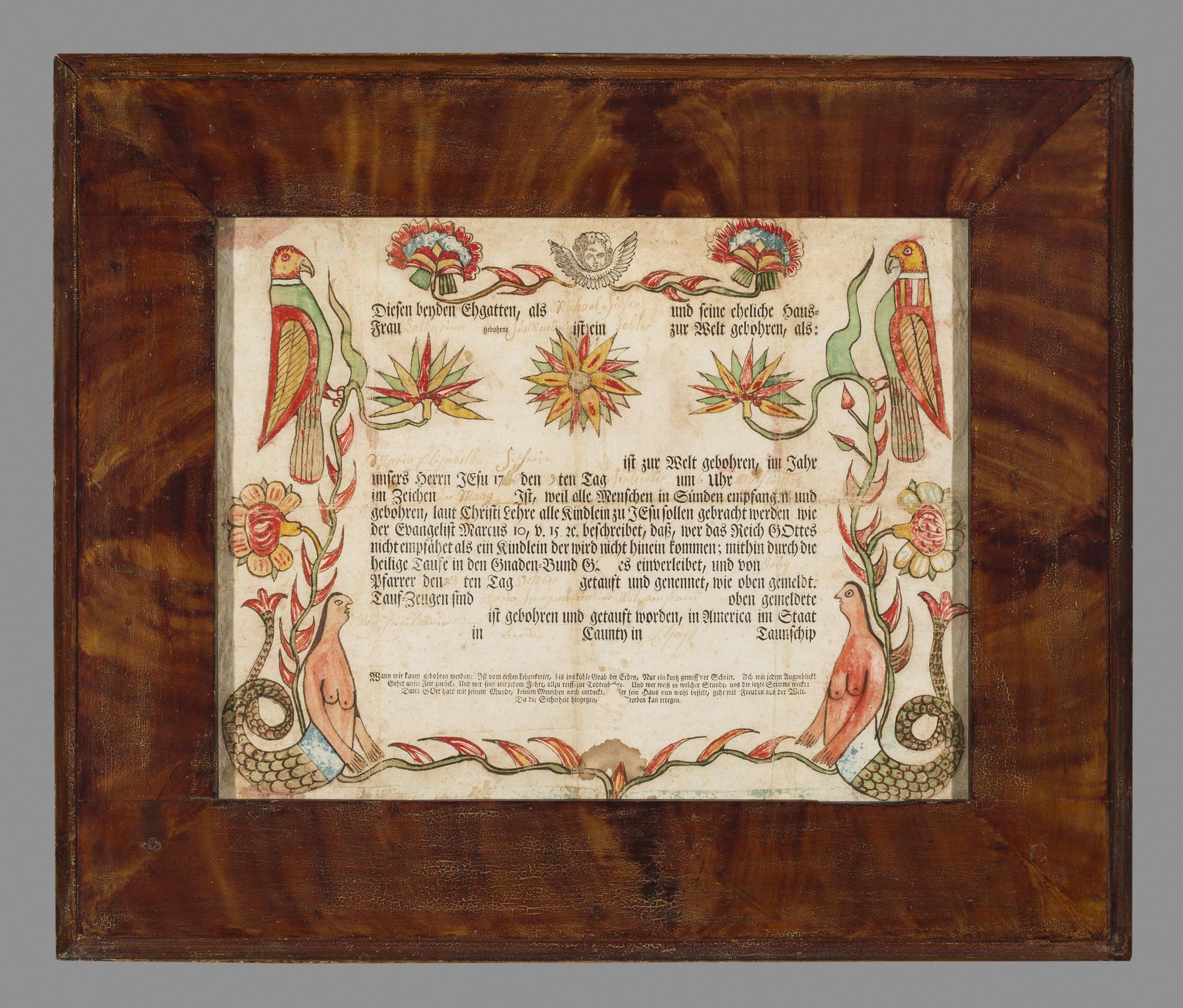 1957.1220 A Fraktur, B Frame, view 1