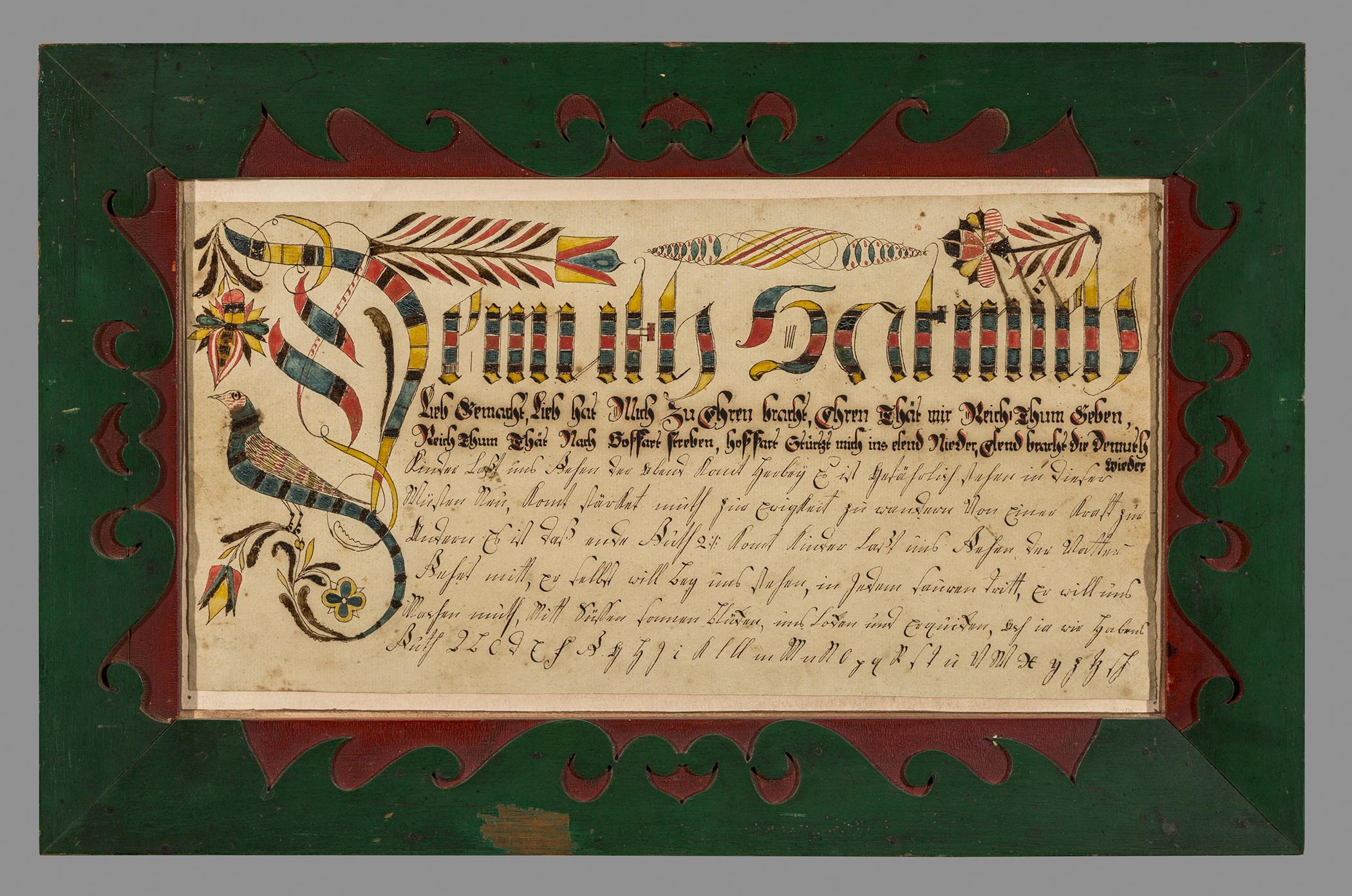 1957.1223 A Fraktur, B Frame, view 1