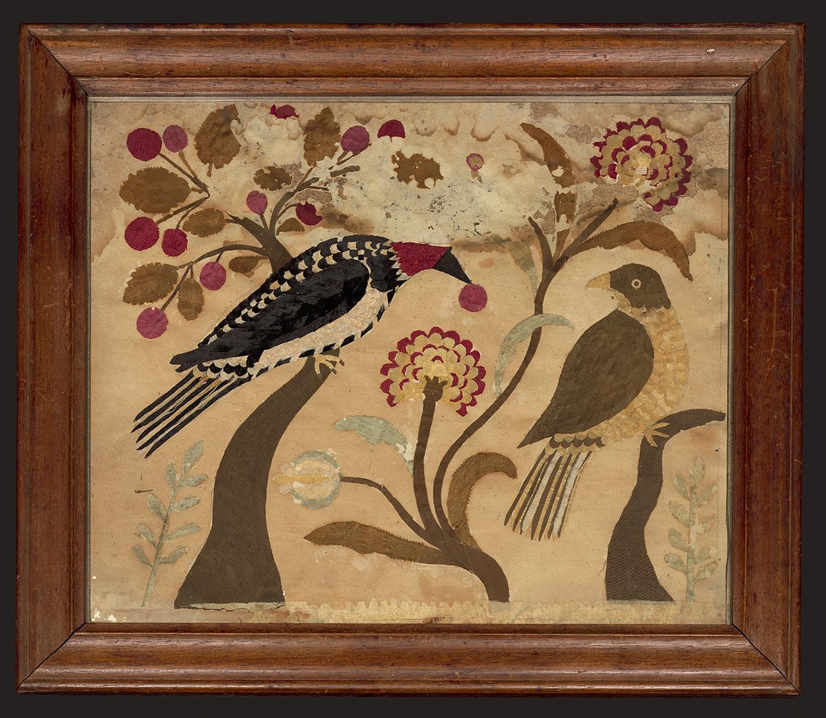 1957.1224 A,B Fabric Picture and Frame