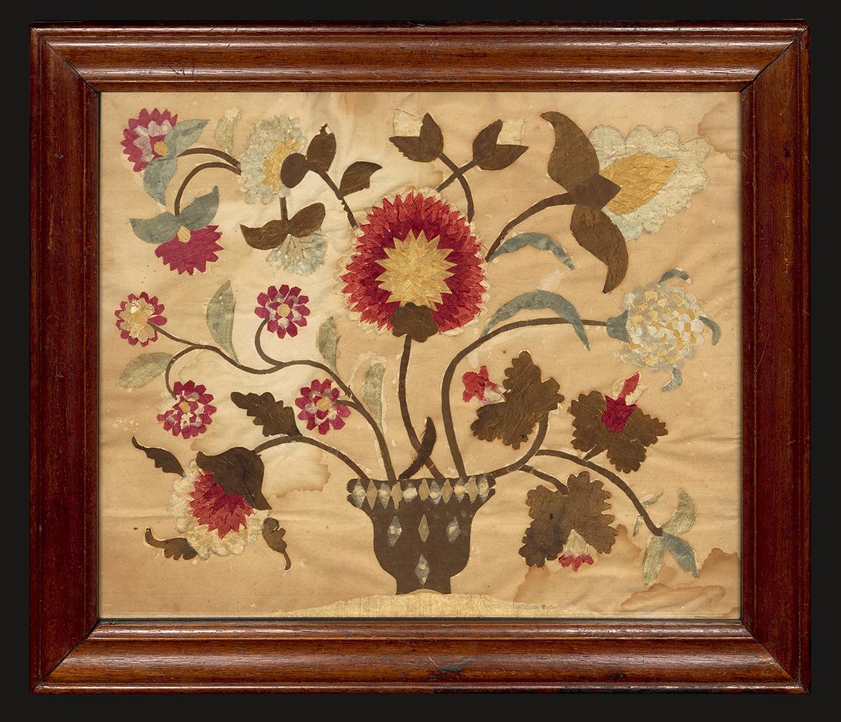 1957.1225 A,B Fabric Picture and Frame