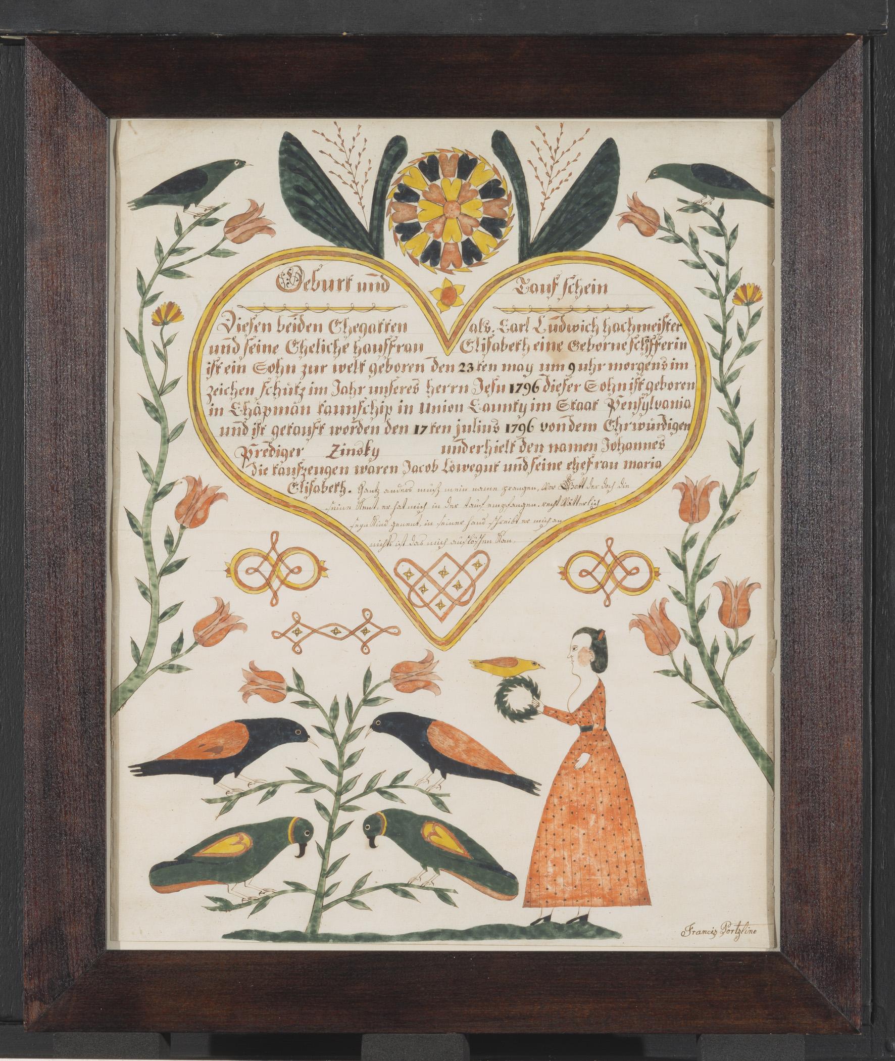 1957.1227 A Fraktur, B frame, view 1