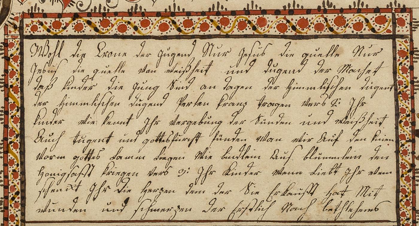 1957.1232 Fraktur, detail 1