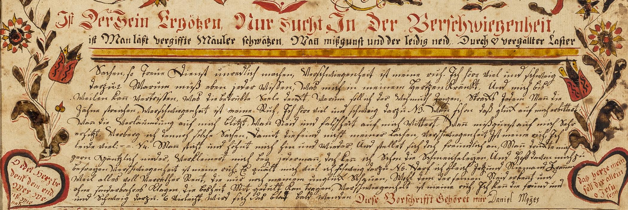 1957.1233 Fraktur, detail 1
