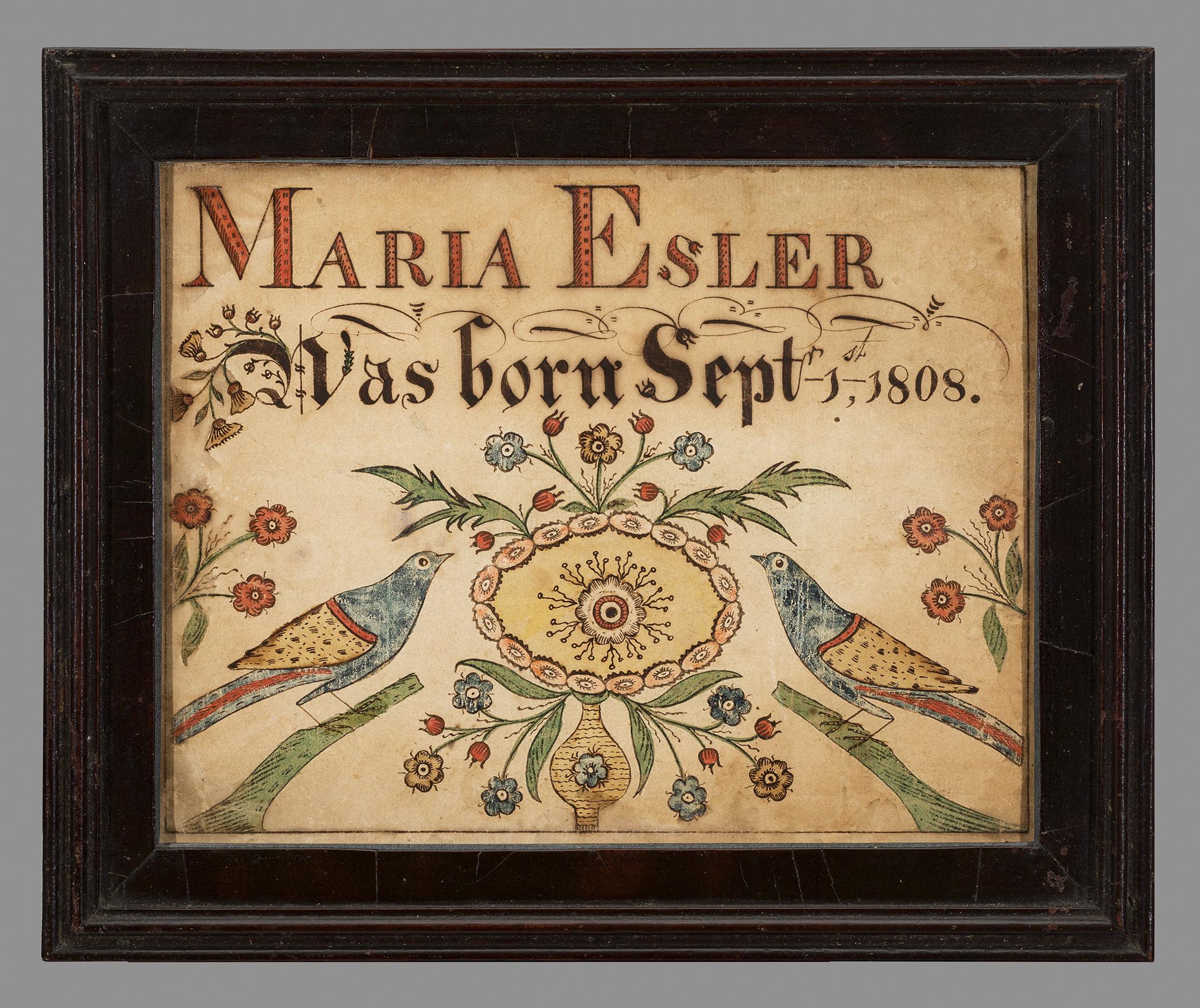 1957.1240 Fraktur, 1964.1549 Frame, view 1