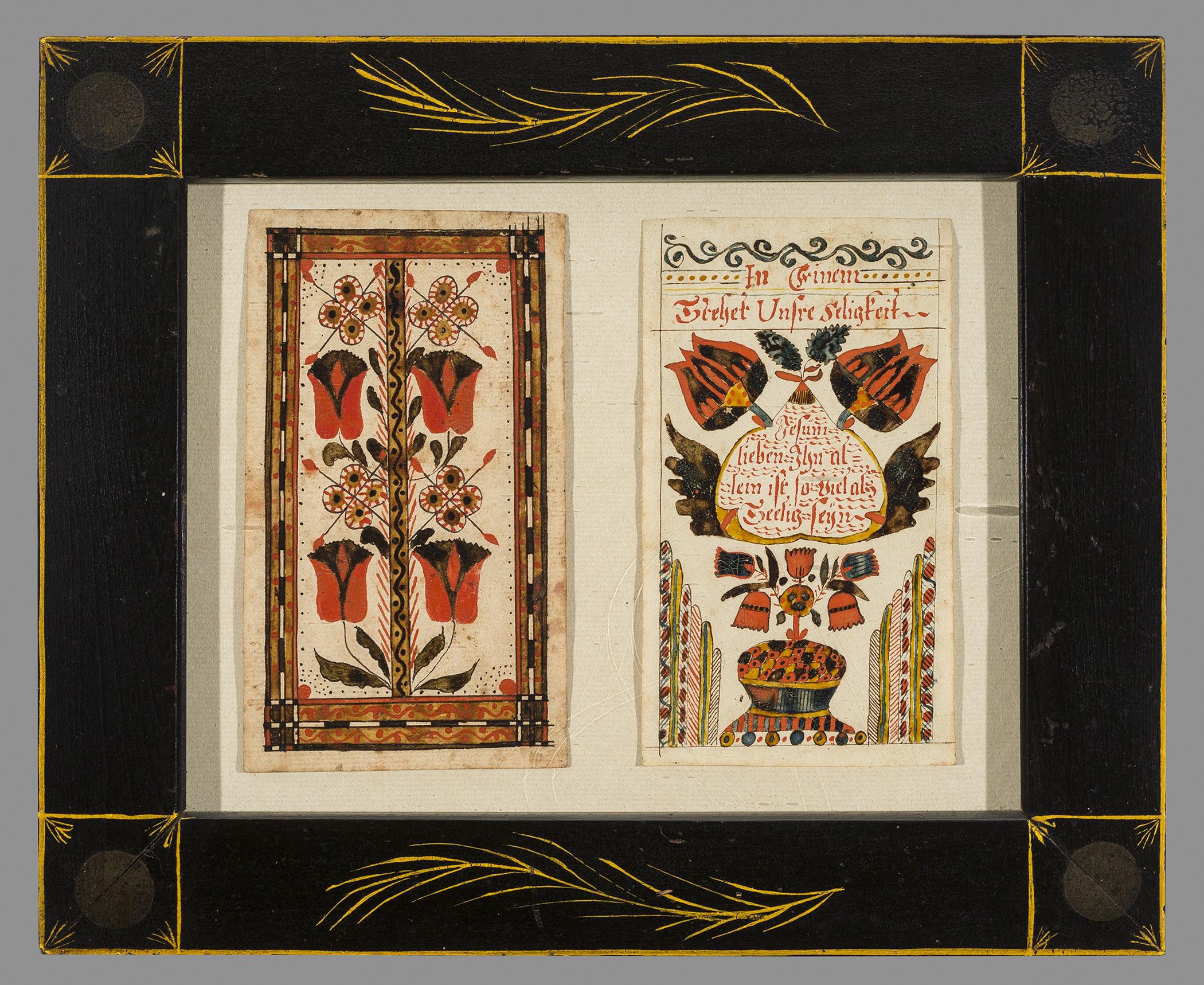 1957.1244.001 Fraktur, 1957.1244.002 Fraktur, 1964.1547 Frame, view 1