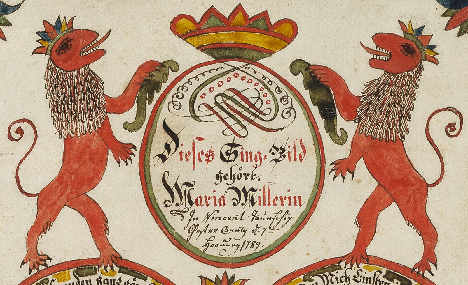 1957.1248 Fraktur, detail 1