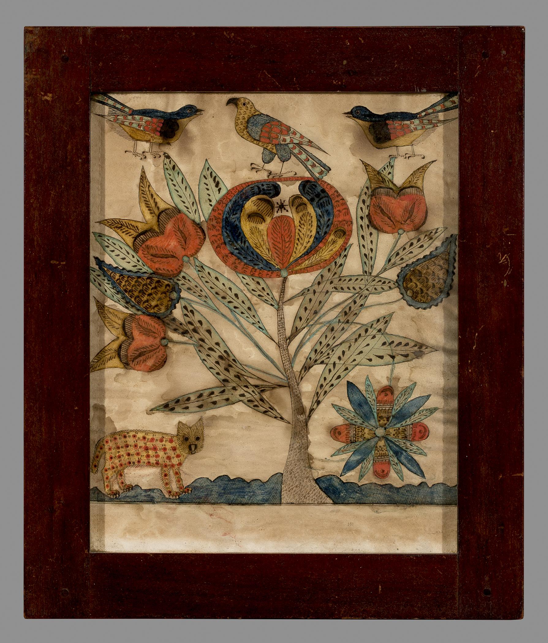 1957.1252 Fraktur, 1965.1922 A Frame, view 1