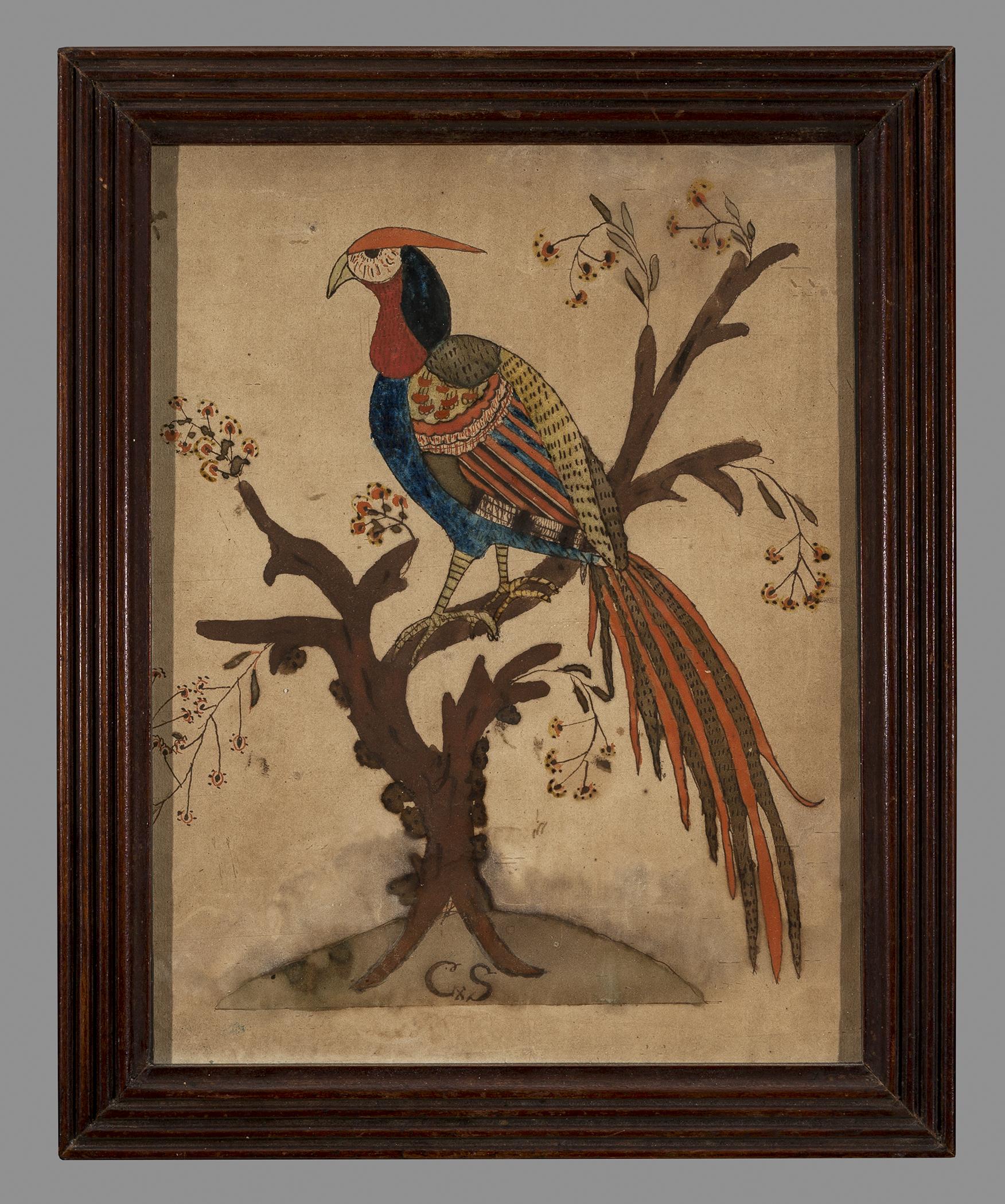 1957.1253 Fraktur, 1965.1911 A Frame, view 1