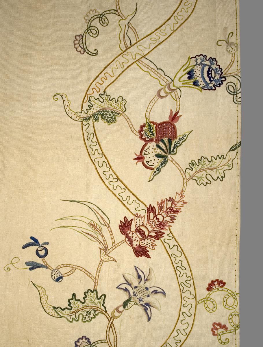 1952.0326.003 B Bed Hanging, Side Curtain, Pattern Detail #2