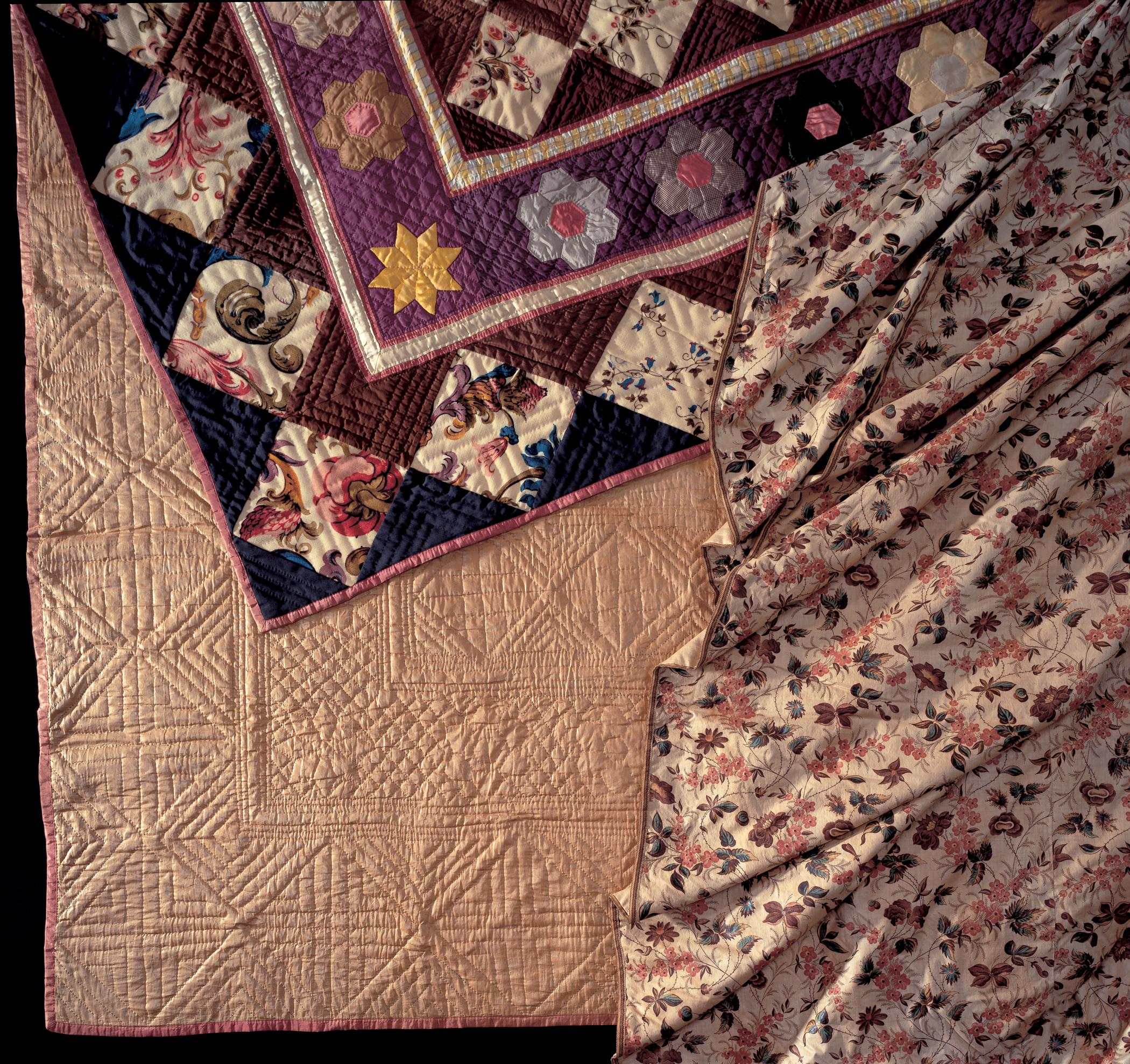 1957.1283 and 1957.1282.001 Quilt and bed hangings