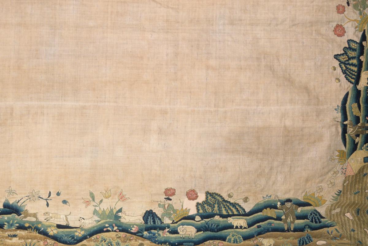 1957.1285.001 - .012 Bed Hangings, detail 1
