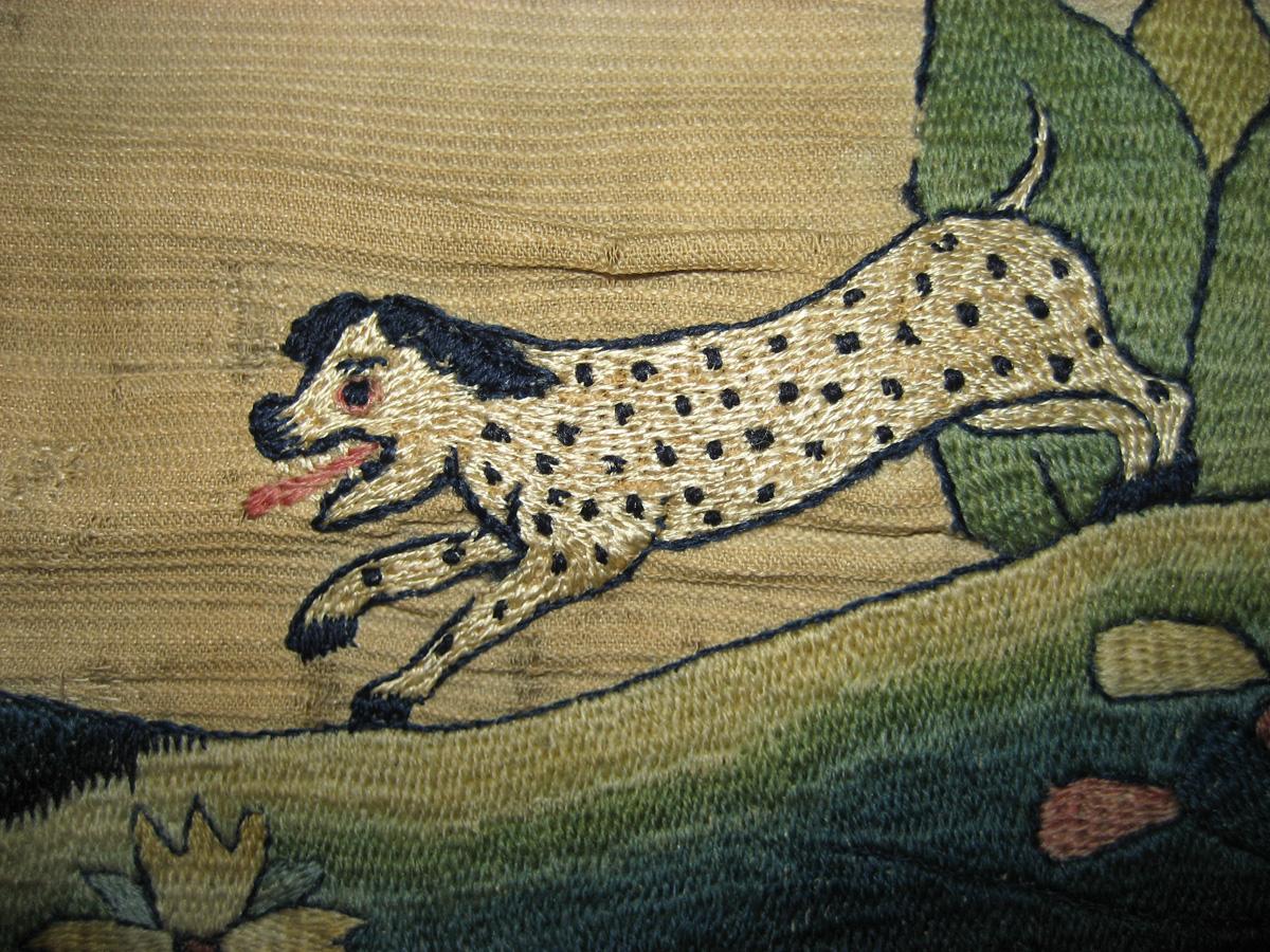 1957.1285 Bed hanging Embroidery detail 5