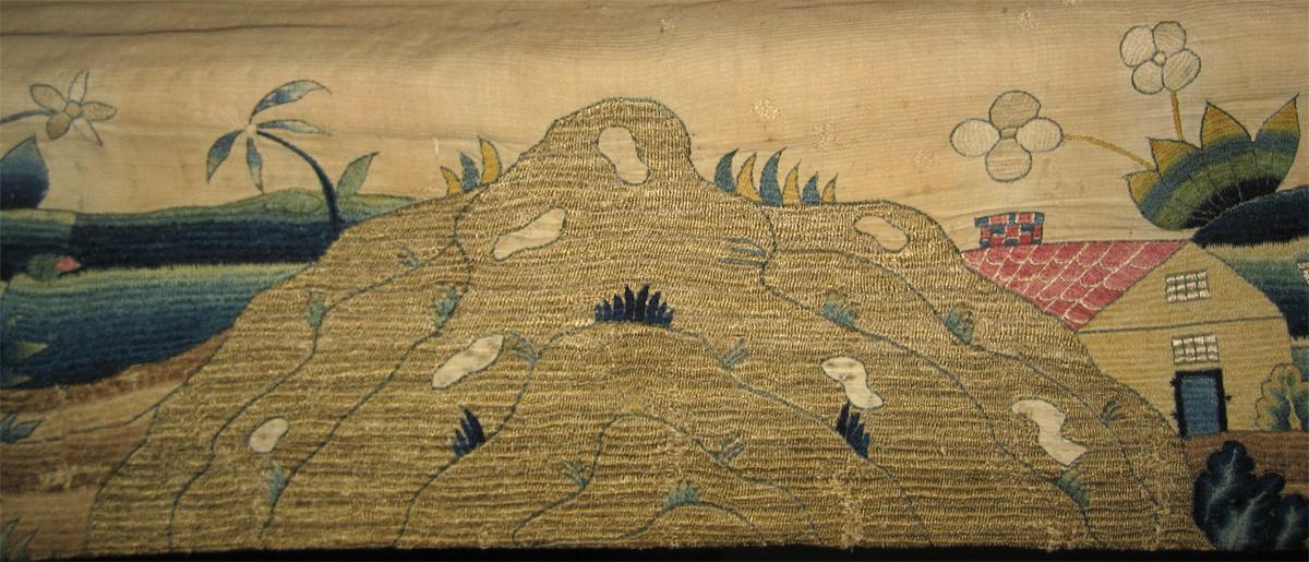 1957.1285 Bed hanging Embroidery detail 3