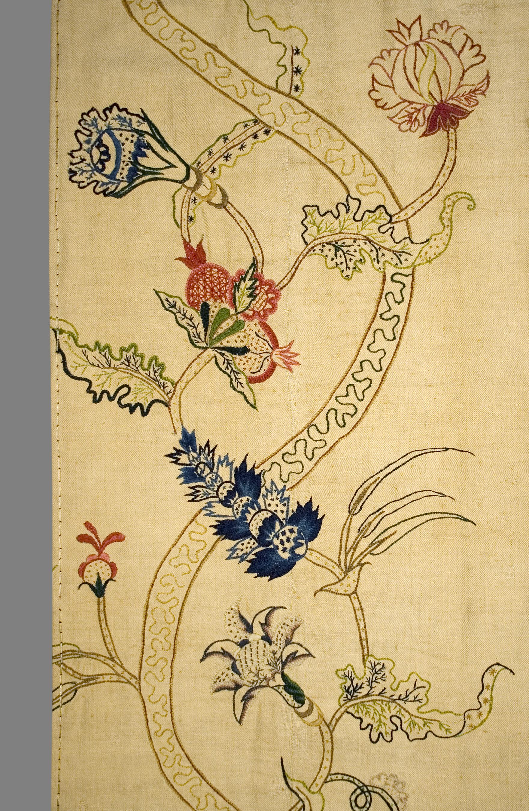 1952.0326.003 C Bed Hanging, Side Curtain, Pattern Detail #3