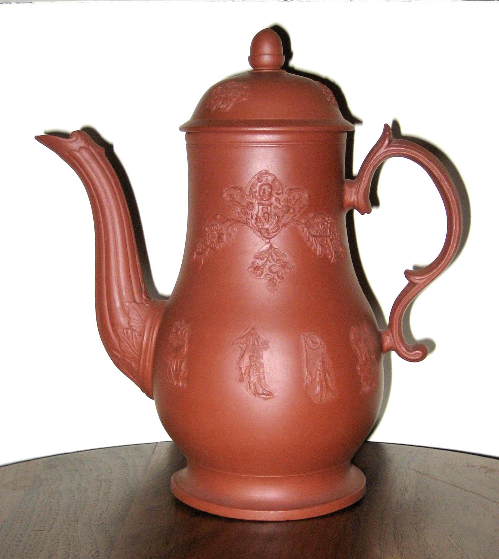 1975.0002 A, B Redware coffeepot