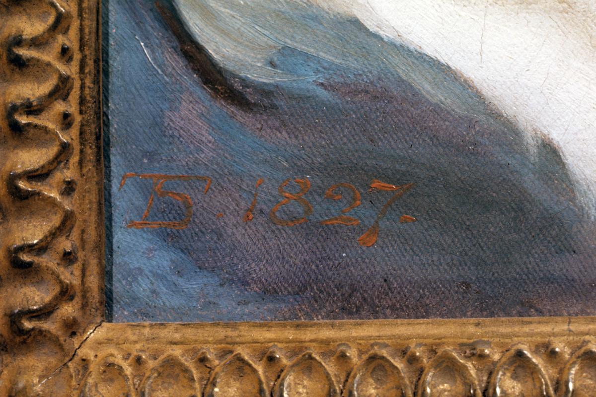 1975.0115.002 A, B Painting and Frame, Detail