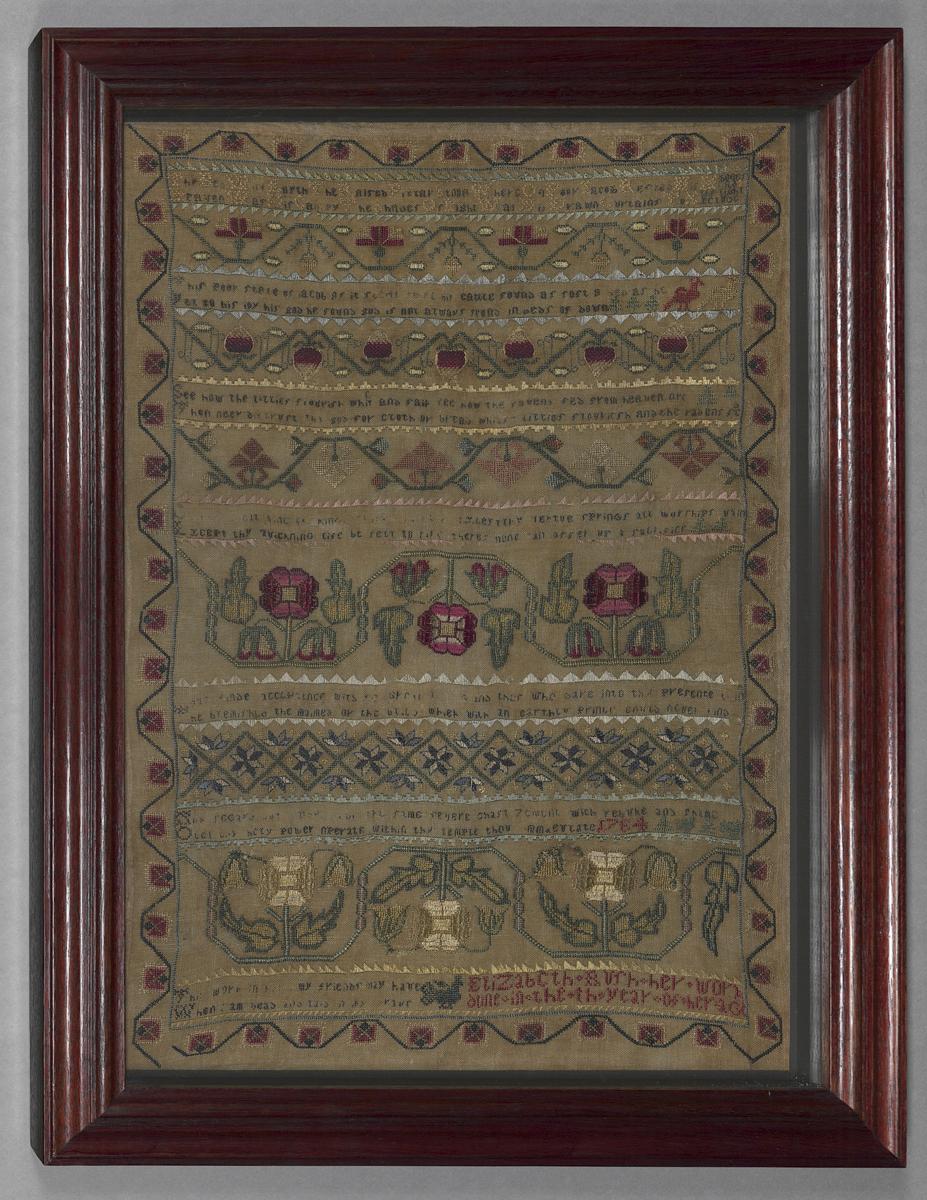1975.0116 A Sampler and un-numbered modern frame
