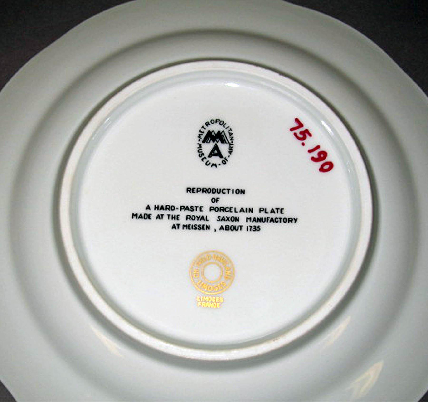 1975.0190 Limoges porcelain plate (underside)