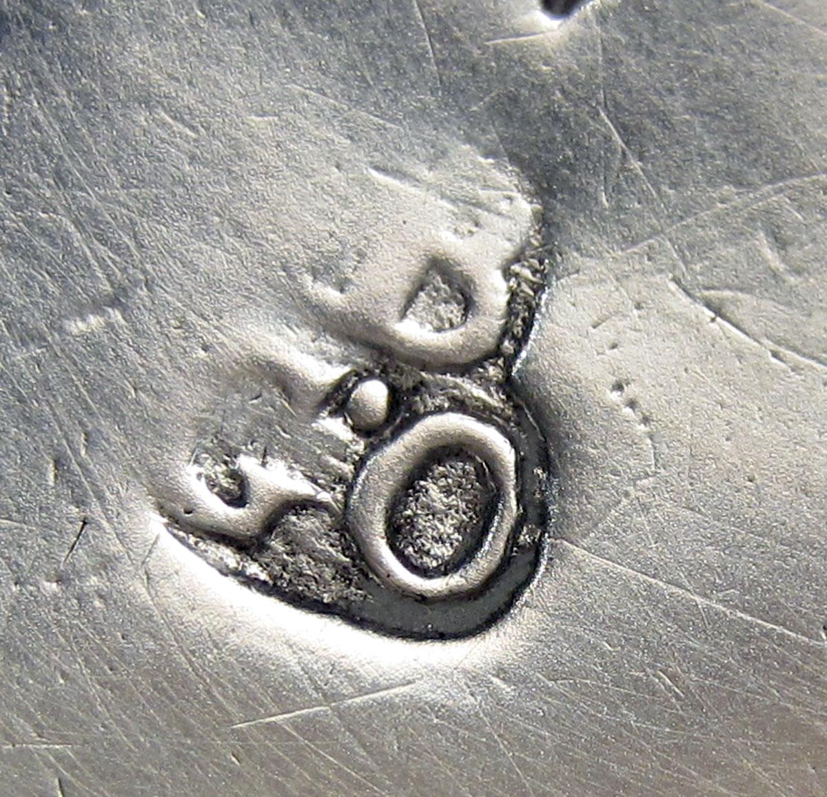 1976.0021 A, B Silver Warmer mark