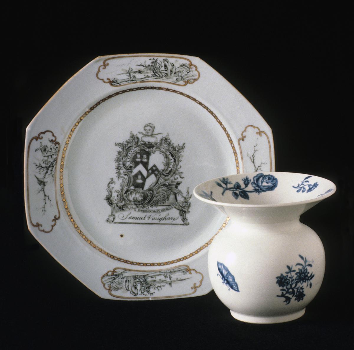 1976.0081, 1976.0082.001 Spittoon and Plate