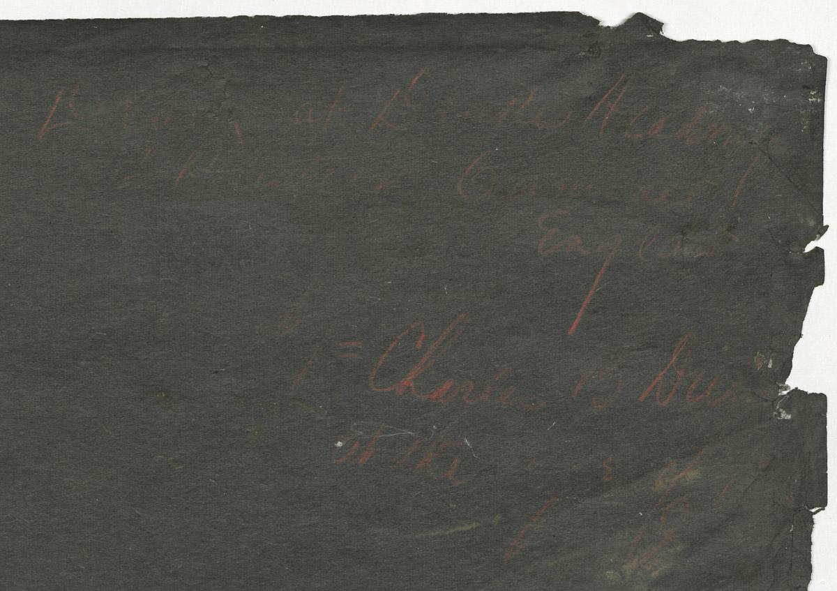 1976.0112 B Drawing, backing paper, detail