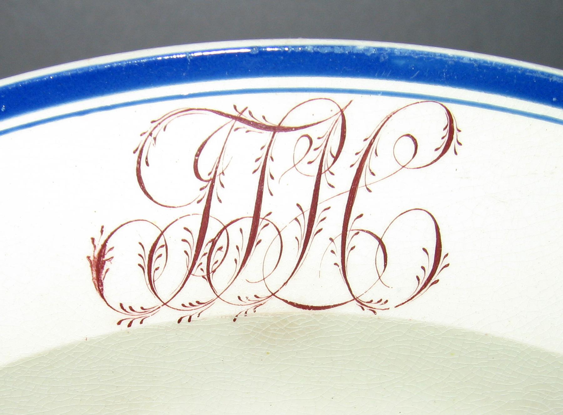 1976.0150 Cipher on pearlware plate