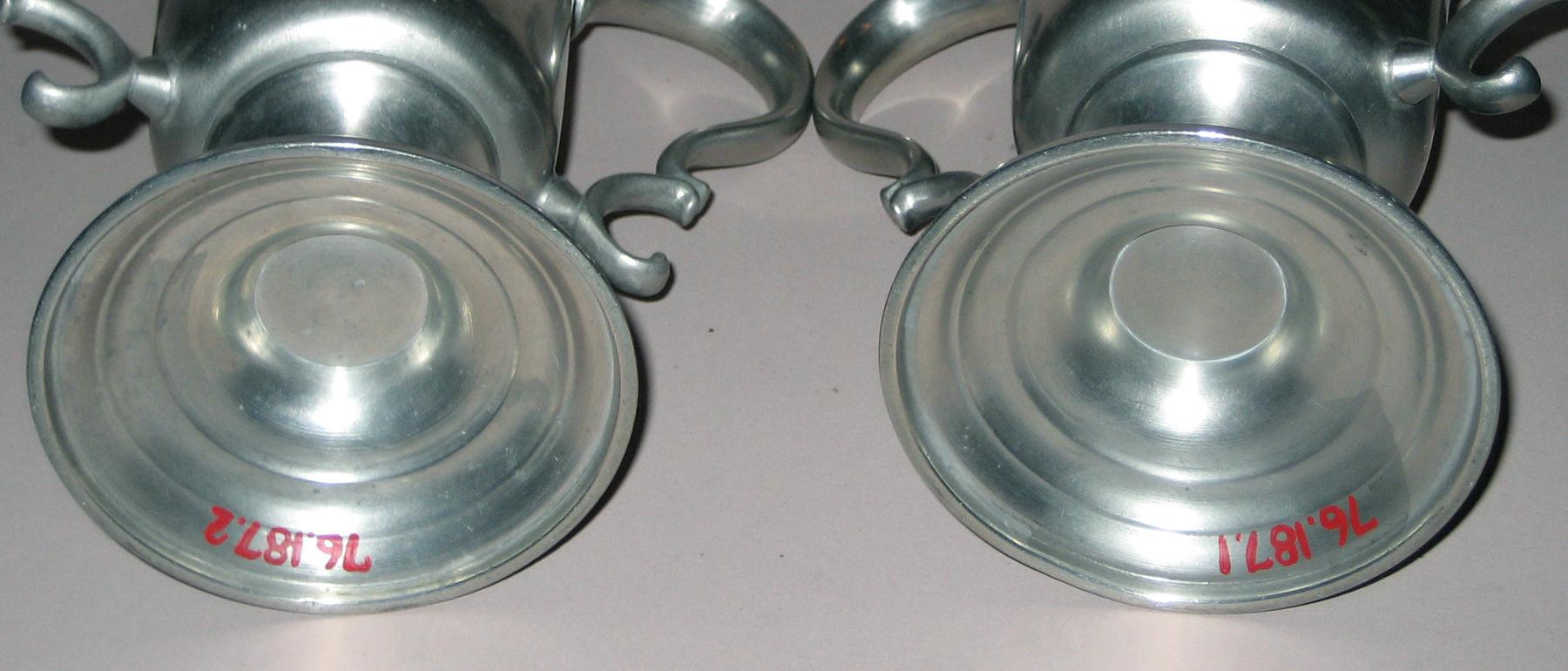 1976.0187.002, .001 Pewter cups or chalices (bottoms)